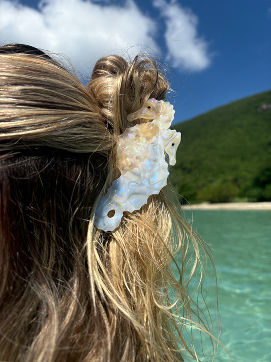 Pearl Seahorse Claw Clip
