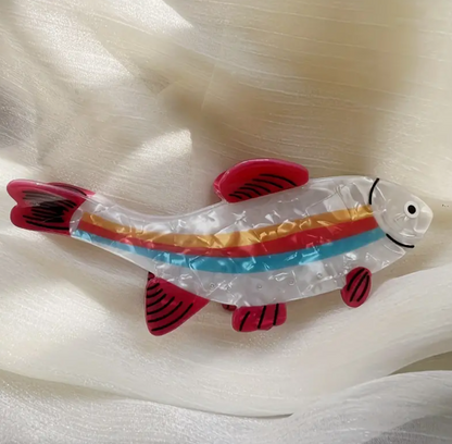 Pink Fish Claw Clip