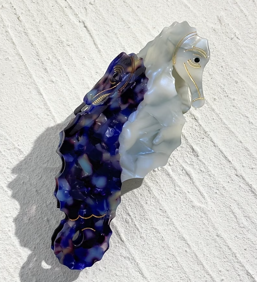 Violet Seahorse Claw Clip