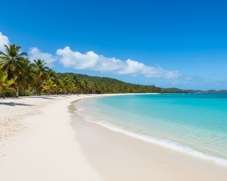a photo of a caribbean beach in the virgin islands