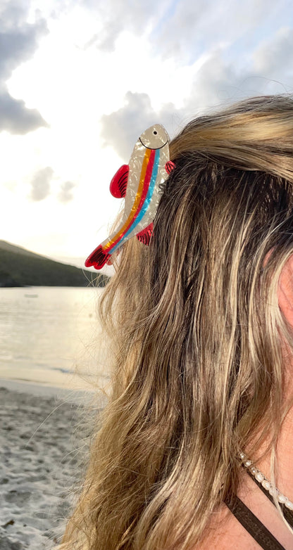 Pink Fish Claw Clip